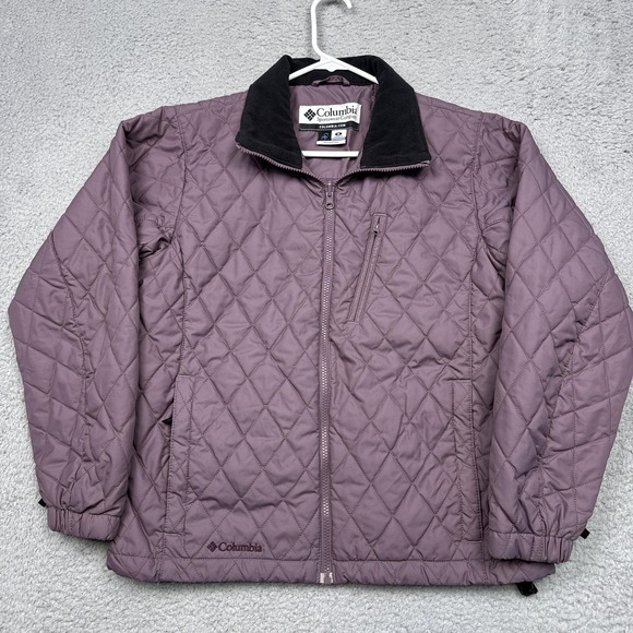 Columbia Jacket Womens Medium Purple Quilted Interchange Full Zip Insulated - Picture 2 of 11
